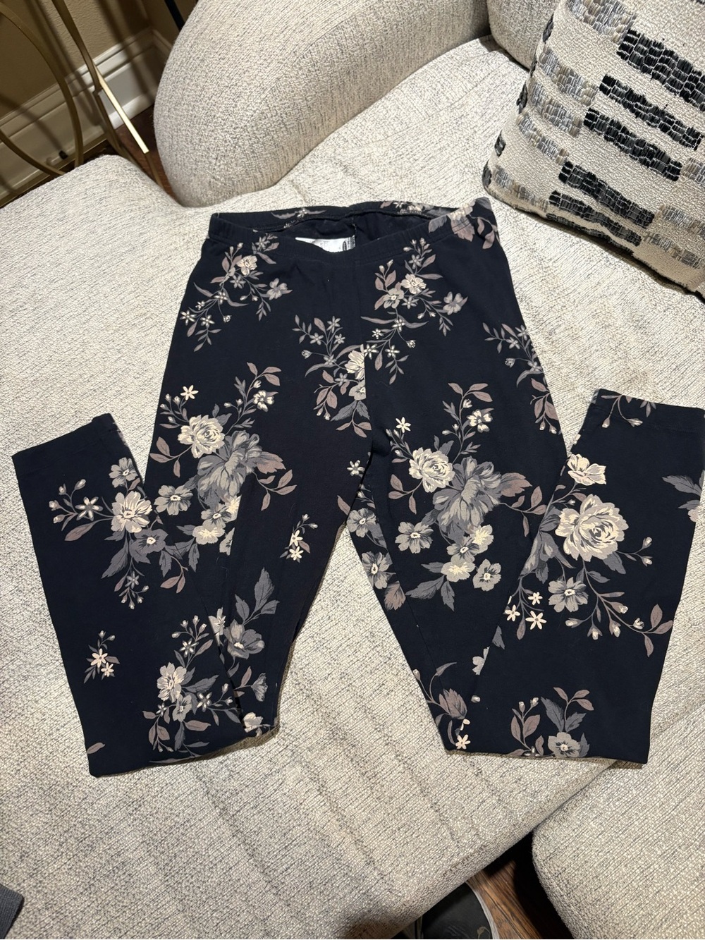 Old Navy Black Floral Leggings